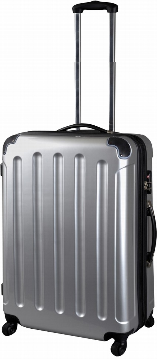 ALUMAXX Reisetrolley ABS/Polycarbonat: TSA-Schloss, silber